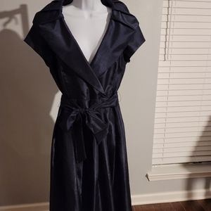 Eliza J New York Navy Blue Taffeta Dress sz 14